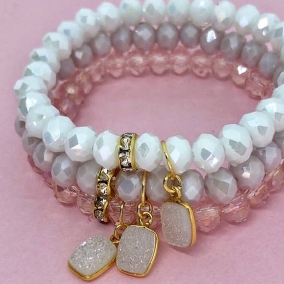 Czech Glass & Drusy Charm Bracelets - Picture 5 of 5